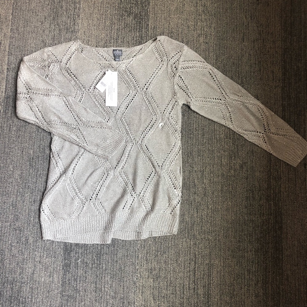 NWT Silver NY&C Knit Sweater With Sequins